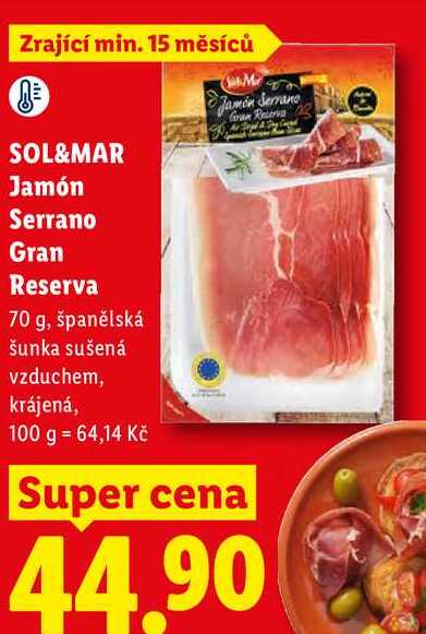 SOL&MAR Jamón Serrano Gran Reserva, 70 g