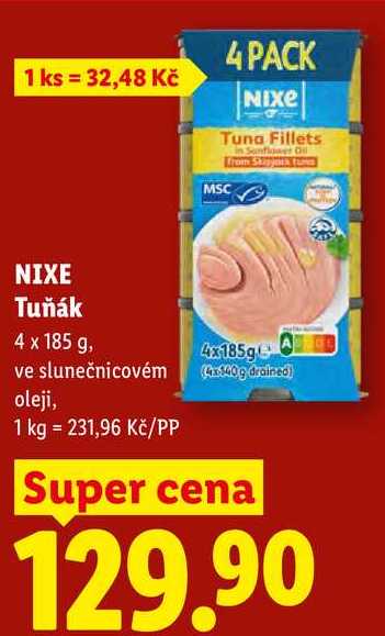 NIXE Tuňák, 4x 185 g