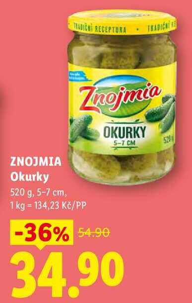 ZNOJMIA Okurky, 520 g