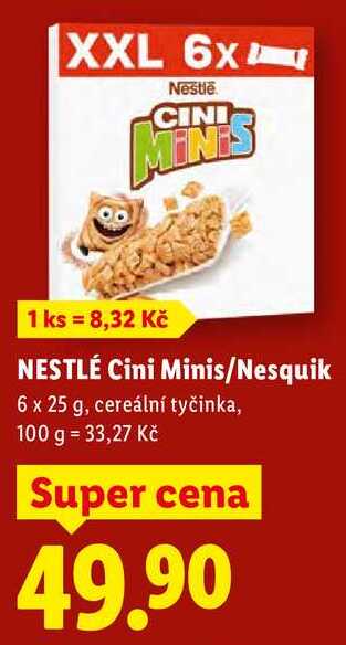 NESTLÉ Cini Minis/Nesquik, 6x 25 g