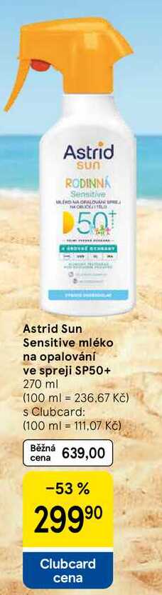 Astrid Sun Sensitive mléko na opalování ve spreji SP50+, 270 ml  