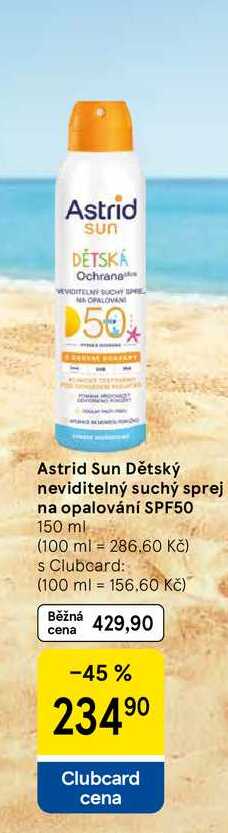 Astrid Sun Dětský neviditelný suchý sprej na opalování SPF50, 150 ml