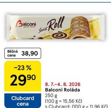 Balconi Roll s náplní z lískových oříšků 250g