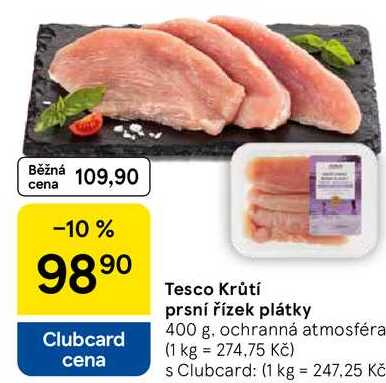 Tesco Krůtí prsní řízek plátky, 400 g 