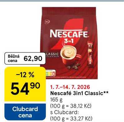 Nescafé 3in1 Classic, 165 g 