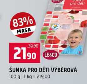 ŠUNKA PRO DĚTI VÝBĚROVÁ 100 g