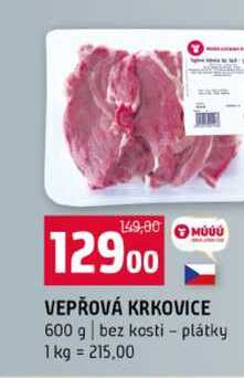 VEPŘOVÁ KRKOVICE 600 g bez kosti plátky