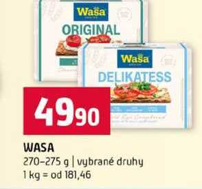 WASA 270-275 g vybrané druhy