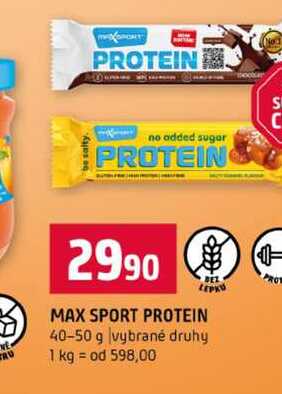 MAX SPORT PROTEIN 40-50 g vybrané druhy 