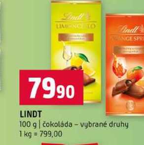 LINDT 100 g čokoláda vybrané druhy