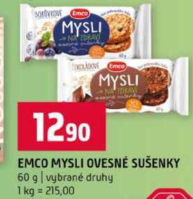 EMCO MYSLI OVESNÉ SUŠENKY 60 g vybrané druhy 