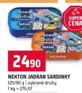 NEKTON JADRAN SARDINKY 125/90 g vybrané druhy