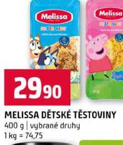 MELISSA DĚTSKÉ TĚSTOVINY 400 g vybrané druhy