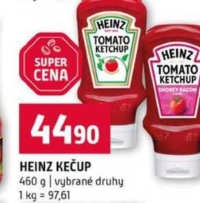 HEINZ KEČUP 460 g vybrané druhy