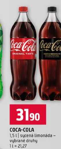 COCA-COLA 1,5l sycená limonáda vybrané druhy
