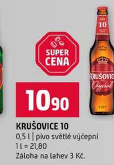 KRUŠOVICE 10 0,5l pivo světlé výčepní