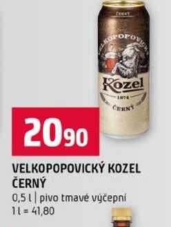VELKOPOPOVICKÝ KOZEL ČERNÝ 0,5l pivo tmavé výčepní