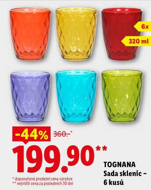 TOGNANA Sada sklenic - 6 kusů 