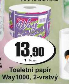 Toaletní papír Way 1000, 2-vrstvý