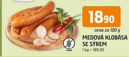 MEDOVÁ KLOBÁSA SE SÝREM 100 g