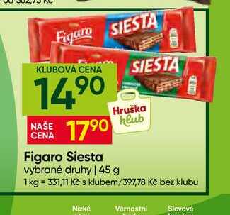 Figaro Siesta vybrané druhy 45 g