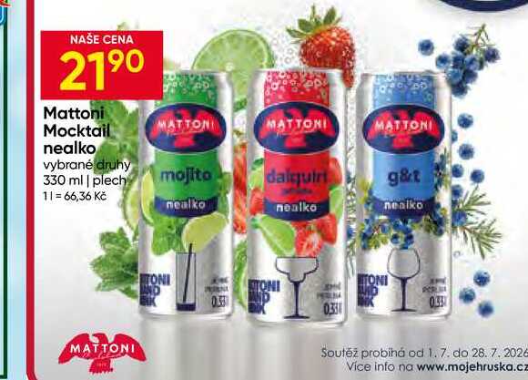 MATTONI Mocktail 330 ml plech