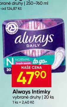 Always Intimky vybrané druhy 20 ks