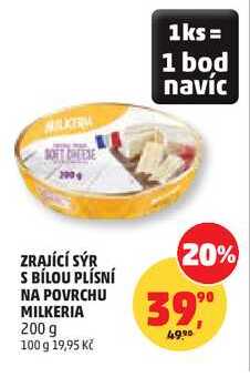 MILKERIA ZRAJÍCÍ SÝR S BÍLOU PLÍSNÍ NA POVRCHU 200 g