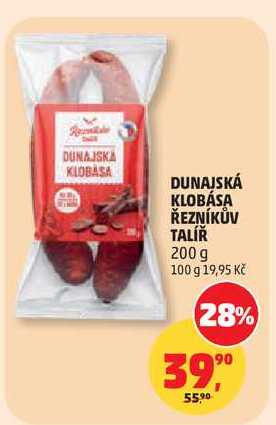 DUNAJSKÁ KLOBÁSA ŘEZNÍKŮV TALÍŘ 200 g 