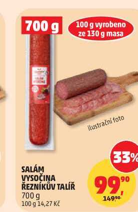SALÁM VYSOČINA ŘEZNÍKŮV TALÍŘ 700 g