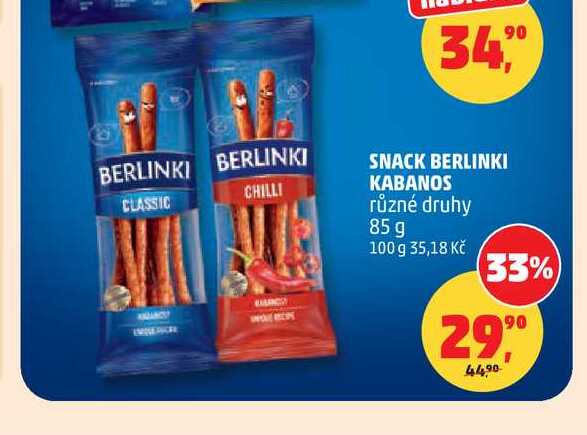 BERLINKI KABANOS různé druhy 85 g