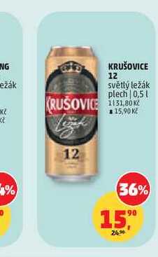 KRUŠOVICE 12 světlý ležák plech 0,5l