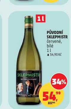 PŮVODNÍ SKLEPMISTR červené, bílé 1l