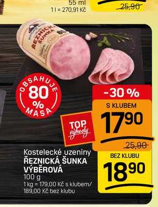 ŘEZNICKÁ ŠUNKA VÝBĚROVÁ 100 g
