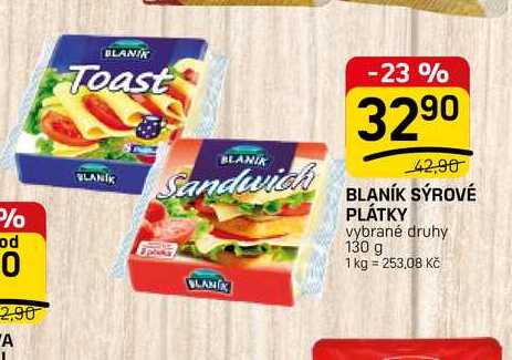 BLANÍK SÝROVÉ PLÁTKY vybrané druhy 130 g