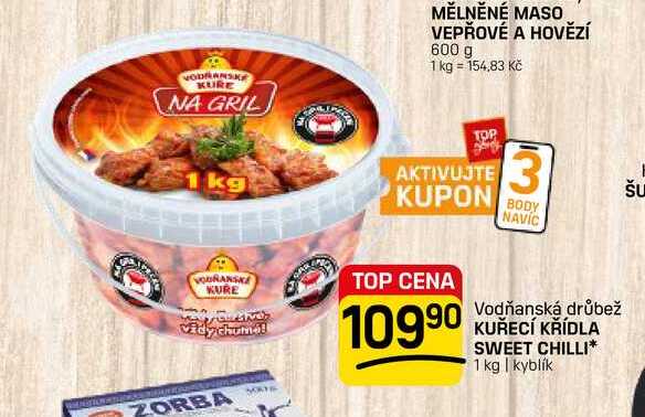 KUŘECÍ KŘÍDLA SWEET CHILLI* 1 kg | kyblík