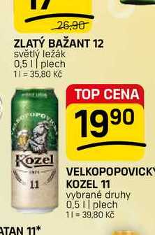 VELKOPOPOVICKÝ KOZEL 11 vybrané druhy 0,5 || plech