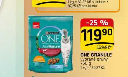 ONE GRANULE vybrané druhy 750 g