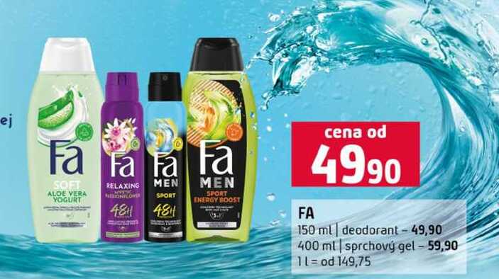 FA 150 ml deodorant 400 ml sprchový gel