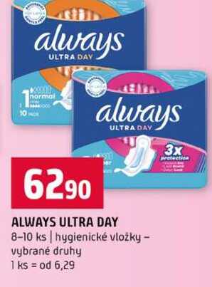 ALWAYS ULTRA DAY 8-10 ks hygienické vložky vybrané druhy