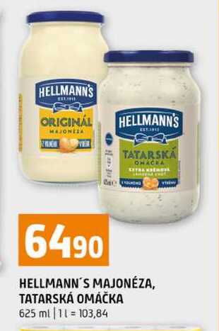 HELLMANN'S MAJONÉZA, TATARSKÁ OMÁČKA 625 ml