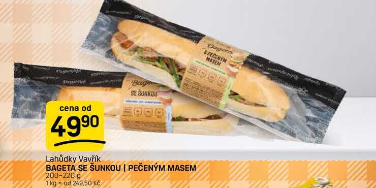 BAGETA SE ŠUNKOU | PEČENÝM MASEM 200-220 g