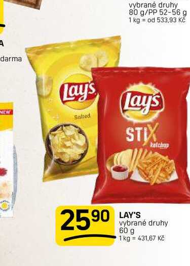 LAY'S vybrané druhy 60 g
