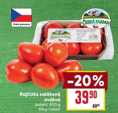 Rajčata salátová oválná balení, 500 g