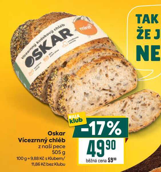 Oskar Vícezrnný chléb z naší pece 505 g