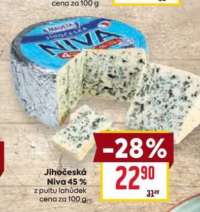 Jihočeská Niva 45% z pultu lahůdek cena za 100 g