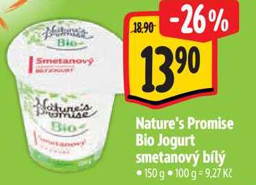 Nature's Promise Bio Jogurt smetanový bílý, 150 g 