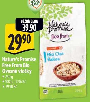 Nature's Promise Free From Bio Ovesné vločky, 250 g