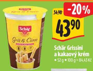 Schär Grissini a kakaový krém, 52 g