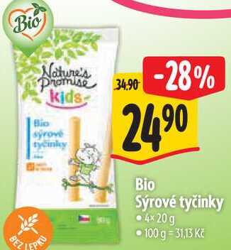 Bio Sýrové tyčinky, 4x 20 g